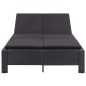 vidaXL 2-Personen-Sonnenliege mit Auflage Schwarz Poly Rattan vidaXL 2-Personen-Sonnenliege mit Auflage Schwarz Poly Rattan