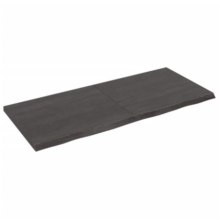 Waschtischplatte Dunkelgrau 140x60x4 cm Massivholz Behandelt