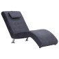 vidaXL Chaiselongue mit Kissen Grau Wildleder-Optik vidaXL Chaiselongue mit Kissen Grau Wildleder-Optik