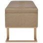 vidaXL Bank mit Staufach 105 cm Beige Samt vidaXL Bank mit Staufach 105 cm Beige Samt