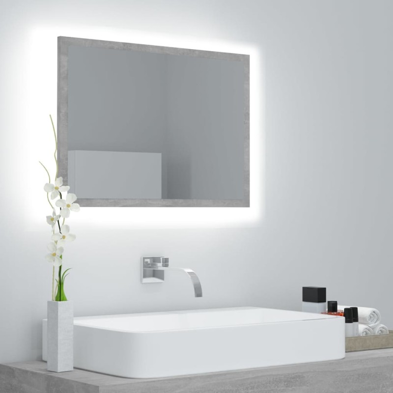 vidaXL LED-Badspiegel Betongrau 60x8,5x37 cm Acryl vidaXL LED-Badspiegel Betongrau 60x8,5x37 cm Acryl