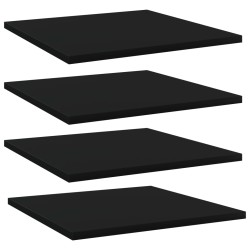vidaXL Bücherregal-Bretter 4 Stk. Schwarz 40x40x1,5 cm Holzwerkstoff