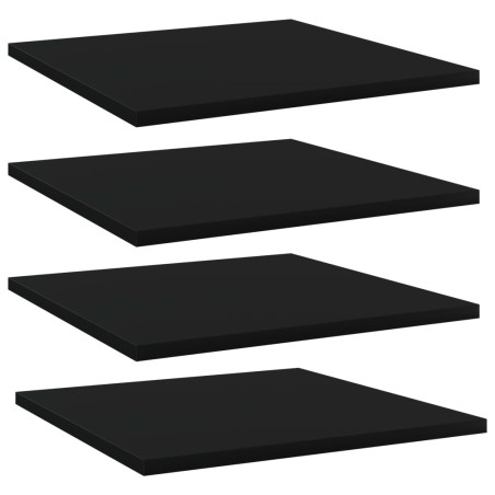 vidaXL Bücherregal-Bretter 4 Stk. Schwarz 40x40x1,5 cm Holzwerkstoff