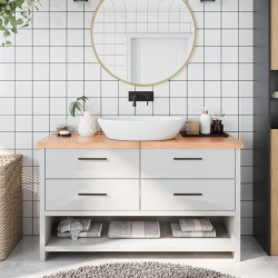 Waschtischplatte Hellbraun 140x50x4 cm Massivholz Behandelt