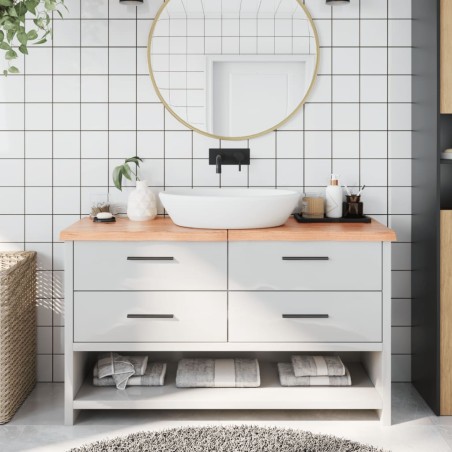 Waschtischplatte Hellbraun 140x50x4 cm Massivholz Behandelt