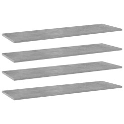 vidaXL Bücherregal-Bretter 4 Stk. Betongrau 100x30x1,5cm Holzwerkstoff