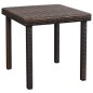 vidaXL Sonnenliege mit Auflage & Tisch Poly Rattan Braun