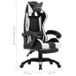 vidaXL Gaming-Stuhl mit Fußstütze Weiß und Schwarz Kunstleder vidaXL Gaming-Stuhl mit Fußstütze Weiß und Schwarz Kunstleder