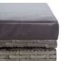 vidaXL Doppel-Sonnenliege mit Auflage Poly Rattan Grau vidaXL Doppel-Sonnenliege mit Auflage Poly Rattan Grau
