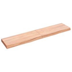 Waschtischplatte Hellbraun 140x30x6 cm Massivholz Behandelt
