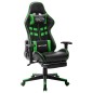 vidaXL Gaming-Stuhl mit Fußstütze Schwarz und Grün Kunstleder vidaXL Gaming-Stuhl mit Fußstütze Schwarz und Grün Kunstleder