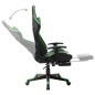 vidaXL Gaming-Stuhl mit Fußstütze Schwarz und Grün Kunstleder vidaXL Gaming-Stuhl mit Fußstütze Schwarz und Grün Kunstleder