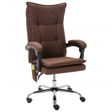vidaXL Massage-Bürostuhl Braun Stoff