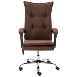 vidaXL Massage-Bürostuhl Braun Stoff