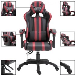 vidaXL Gaming-Stuhl Weinrot Kunstleder 
