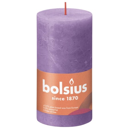 Bolsius Rustikale Stumpenkerzen Shine 4 Stk. 130x68 mm Lila