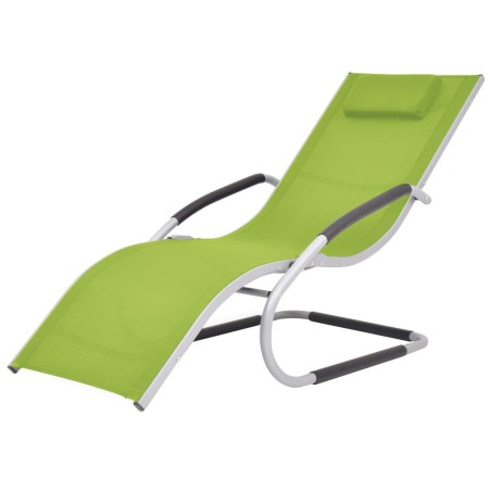 vidaXL Sonnenliege mit Kissen Aluminium und Textilene Grün