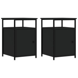 vidaXL Nachttische 2 Stk. Schwarz 40x42x60 cm Holzwerkstoff