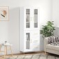 Highboard Weiß 69,5x34x180 cm Holzwerkstoff Highboard Weiß 69,5x34x180 cm Holzwerkstoff