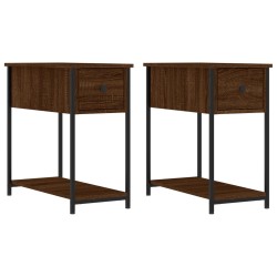 vidaXL Nachttische 2 Stk. Braun Eichen-Optik 30x60x60 cm Holzwerkstoff