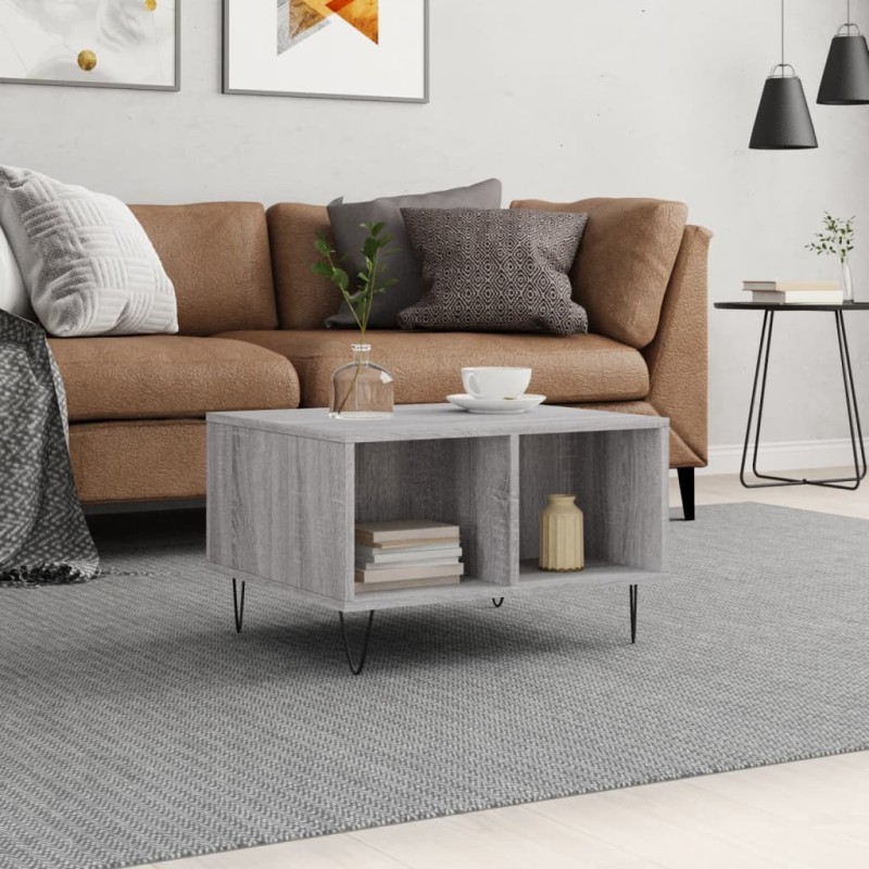 vidaXL Couchtisch Grau Sonoma 60x50x36,5 cm Holzwerkstoff vidaXL Couchtisch Grau Sonoma 60x50x36,5 cm Holzwerkstoff