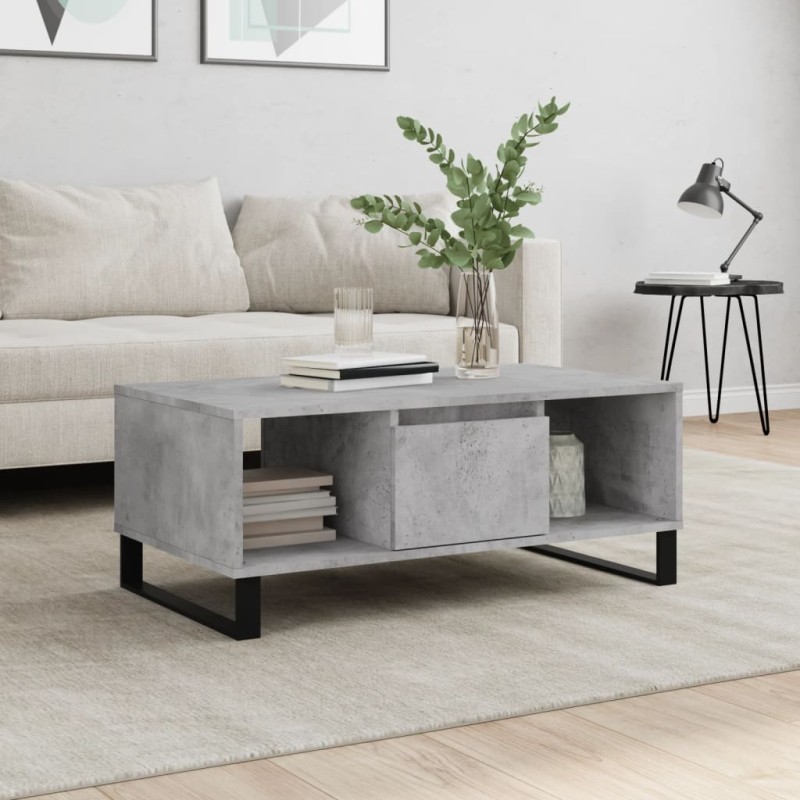 vidaXL Couchtisch Betongrau 90x50x36,5 cm Holzwerkstoff vidaXL Couchtisch Betongrau 90x50x36,5 cm Holzwerkstoff