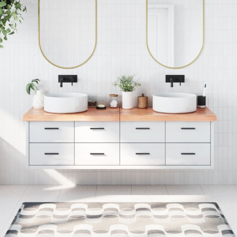 vidaXL Waschtischplatte Hellbraun 180x50x(2-6) cm Massivholz Behandelt vidaXL Waschtischplatte Hellbraun 180x50x(2-6) cm Massivholz Behandelt