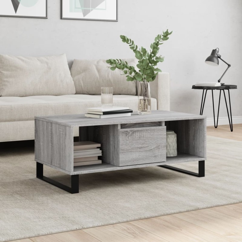 vidaXL Couchtisch Grau Sonoma 90x50x36,5 cm Holzwerkstoff vidaXL Couchtisch Grau Sonoma 90x50x36,5 cm Holzwerkstoff
