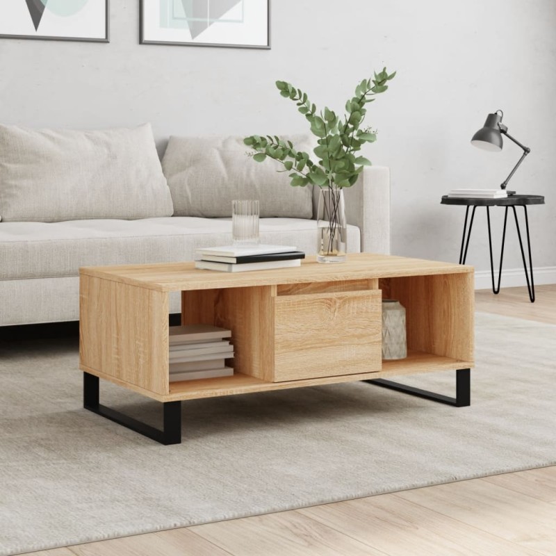 vidaXL Couchtisch Sonoma-Eiche 90x50x36,5 cm Holzwerkstoff vidaXL Couchtisch Sonoma-Eiche 90x50x36,5 cm Holzwerkstoff