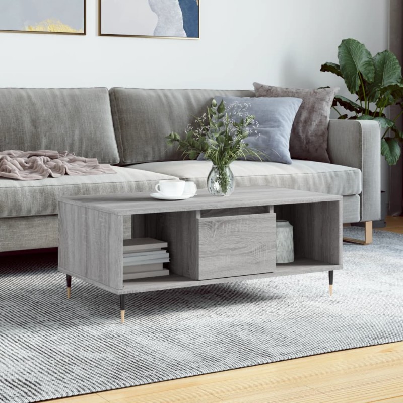 vidaXL Couchtisch Grau Sonoma 90x50x36,5 cm Holzwerkstoff vidaXL Couchtisch Grau Sonoma 90x50x36,5 cm Holzwerkstoff