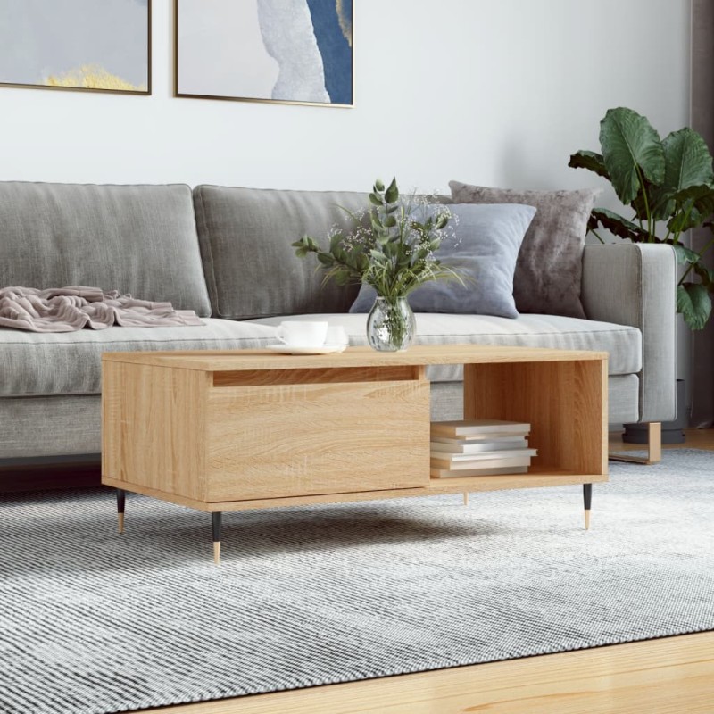 vidaXL Couchtisch Sonoma-Eiche 90x50x36,5 cm Holzwerkstoff vidaXL Couchtisch Sonoma-Eiche 90x50x36,5 cm Holzwerkstoff
