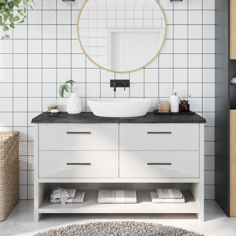 vidaXL Waschtischplatte Dunkelbraun 140x30x(2-4)cm Massivholz vidaXL Waschtischplatte Dunkelbraun 140x30x(2-4)cm Massivholz