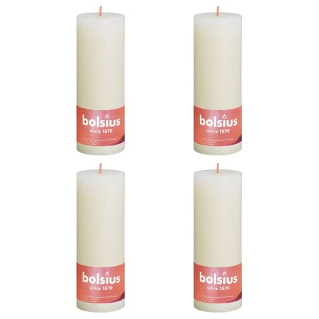 Bolsius Rustikale Stumpenkerzen Shine 4 Stk. 190x68 mm Perlenweiß
