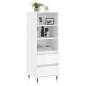 vidaXL Highboard Hochglanz-Weiß 40x36x110 cm Holzwerkstoff vidaXL Highboard Hochglanz-Weiß 40x36x110 cm Holzwerkstoff