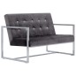 vidaXL 2-Sitzer-Sofa mit Armlehnen Dunkelgrau Chrom und Samt vidaXL 2-Sitzer-Sofa mit Armlehnen Dunkelgrau Chrom und Samt