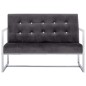 vidaXL 2-Sitzer-Sofa mit Armlehnen Dunkelgrau Chrom und Samt vidaXL 2-Sitzer-Sofa mit Armlehnen Dunkelgrau Chrom und Samt