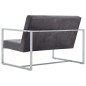 vidaXL 2-Sitzer-Sofa mit Armlehnen Dunkelgrau Chrom und Samt vidaXL 2-Sitzer-Sofa mit Armlehnen Dunkelgrau Chrom und Samt