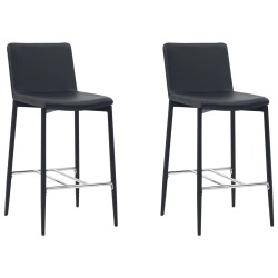 vidaXL Barhocker 2 Stk. Schwarz Kunstleder 