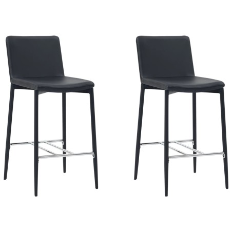 vidaXL Barhocker 2 Stk. Schwarz Kunstleder 