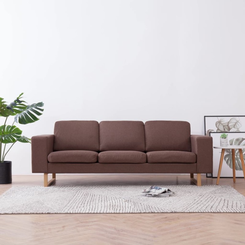 vidaXL 3-Sitzer-Sofa Stoff Braun vidaXL 3-Sitzer-Sofa Stoff Braun