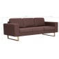 vidaXL 3-Sitzer-Sofa Stoff Braun vidaXL 3-Sitzer-Sofa Stoff Braun