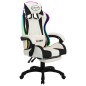 vidaXL Gaming-Stuhl mit RGB LED-Leuchten Schwarz und Weiß Kunstleder vidaXL Gaming-Stuhl mit RGB LED-Leuchten Schwarz und Weiß Kunstleder
