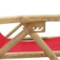 vidaXL Relaxstuhl Verstellbar Rot Bambus und Stoff vidaXL Relaxstuhl Verstellbar Rot Bambus und Stoff
