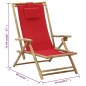 vidaXL Relaxstuhl Verstellbar Rot Bambus und Stoff vidaXL Relaxstuhl Verstellbar Rot Bambus und Stoff