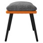 vidaXL Fußhocker Hellgrau/Orange 45x29,5x35 cm Stoff und Kunstleder vidaXL Fußhocker Hellgrau/Orange 45x29,5x35 cm Stoff und Kunstleder