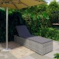 vidaXL Sonnenliege mit Auflage Poly Rattan Grau vidaXL Sonnenliege mit Auflage Poly Rattan Grau