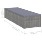 vidaXL Sonnenliege mit Auflage Poly Rattan Grau vidaXL Sonnenliege mit Auflage Poly Rattan Grau