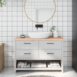 Waschtischplatte 120x30x4 cm Massivholz Unbehandelt