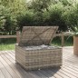 vidaXL Gartenhocker mit Kissen Grau 55x55x30 cm Poly Rattan vidaXL Gartenhocker mit Kissen Grau 55x55x30 cm Poly Rattan