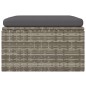 vidaXL Gartenhocker mit Kissen Grau 55x55x30 cm Poly Rattan vidaXL Gartenhocker mit Kissen Grau 55x55x30 cm Poly Rattan